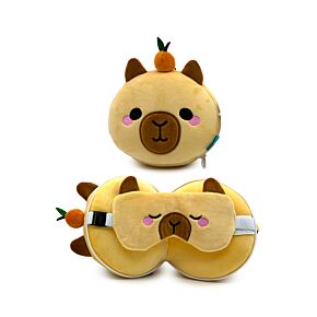 Relaxeazzz Duke the Capybara Plush Travel Pillow & Eye Mask Relaxeazzz Duke the Capybara Plush Travel Pillow & Eye Mask