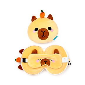 Relaxeazzz Duke the Capybara Plush Travel Pillow & Eye Mask Relaxeazzz Duke the Capybara Plush Travel Pillow & Eye Mask