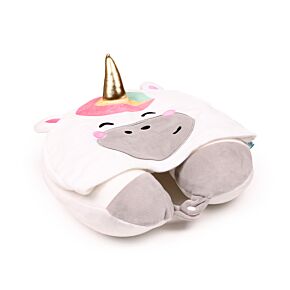 Hoodeazzz Adoracorns Astra the Unicorn Plush Memory Foam Travel Pillow & Hood