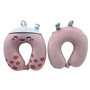 Relaxeazzz Foodiemals Bubble Tea Plush Memory Foam Travel Pillow