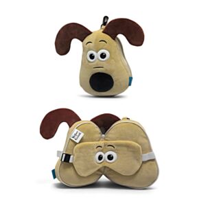 Relaxeazzz Gromit Shaped Plush Travel Pillow & Eye Mask