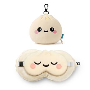 Relaxeazzz Foodiemals Bao House Bao Bun Plush Travel Pillow & Eye Mask