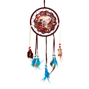 Autumnal Wolf Dreamcatcher 16cm