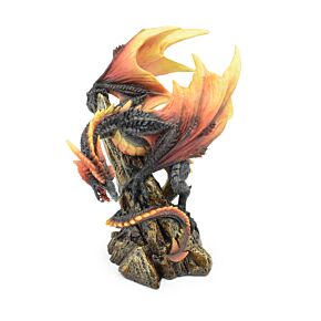 Dark Legends Fire & Charcoal Dragon on Rock