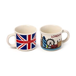 London Icons Set of 2 Porcelain Espresso Cups London Icons Set of 2 Porcelain Espresso Cups