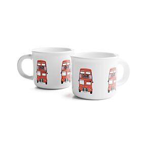 London Souvenir Red Bus Set of 2 Porcelain Espresso Cups London Souvenir Red Bus Set of 2 Porcelain Espresso Cups
