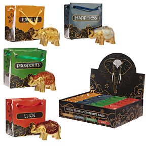 Metallic Glitter Lucky Elephant in a Mini Gift Bag Metallic Glitter Lucky Elephant in a Mini Gift Bag