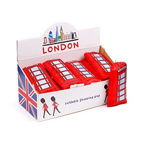 Foldable Reusable Shopping Bag London Icons Red Telephone Box Foldable Reusable Shopping Bag London Icons Red Telephone Box