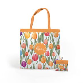 Foldable Reusable Shopping Bag Mother&#039;s Day Tulip Mum