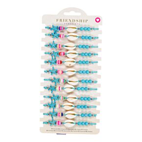 Fashion Bracelets - Blue Beads with Shells & Starfish