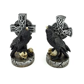 Raven with Celtic Cross & Skulls