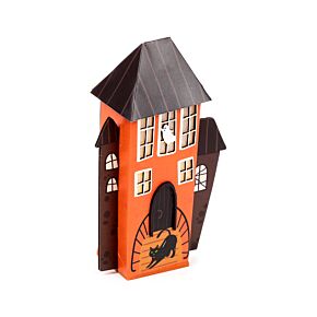 Spooky Black Cat & Ghost House Halloween LED Decoration