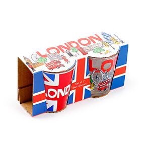 Set of 2 London Souvenir Glass Shot Glasses (50ml)