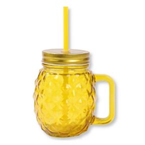 Foodiemals Pineapple Shaped Mason Jar with Straw & Lid Foodiemals Pineapple Shaped Mason Jar with Straw & Lid