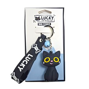 Lucky the Black Cat 3D Bag Charm Keyring Lucky the Black Cat 3D Bag Charm Keyring