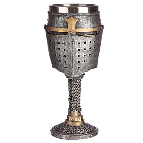 Decorative Medieval Helmet & Chain Mail Goblet