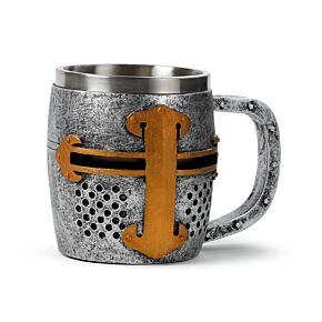 Decorative Medieval Knight Silver & Gold Helmet Tankard Decorative Medieval Knight Silver & Gold Helmet Tankard