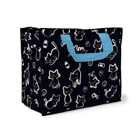 Lucky the Black Cat Zip Up Laundry Storage Bag
