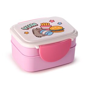 Pusheen the Cat Clip Lock Stacked Bento Lunch Box with Cutlery