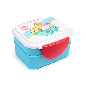 Pusheen the Cat Fruits Clip Lock Stacked Bento Lunch Box with Cutlery