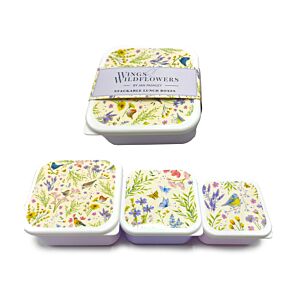 Set of 3 Lunch Box S/M/L Jan Pashley Wings & Wildflowers Set of 3 Lunch Box S/M/L Jan Pashley Wings & Wildflowers