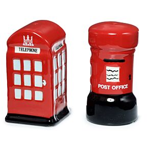 London Icons Red Post Box & Red Telephone Box Ceramic Salt & Pepper Set London Icons Red Post Box & Red Telephone Box Ceramic Salt & Pepper Set