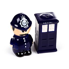 Police Box & Policeman London Icons Ceramic Salt & Pepper Set (Design 2) Police Box & Policeman London Icons Ceramic Salt & Pepper Set (Design 2)