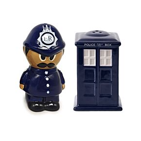 Police Box & Policeman London Icons Ceramic Salt & Pepper Set (Design 1)