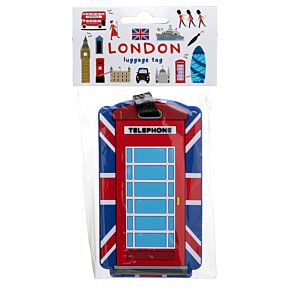 London Souvenir Union Jack Red Telephone Box PVC Luggage Tag London Souvenir Union Jack Red Telephone Box PVC Luggage Tag