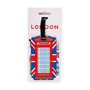 London Souvenir Union Jack Red Telephone Box PVC Luggage Tag