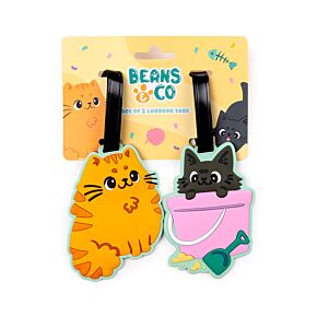 Beans & Co Cats PVC Luggage Tag Set of 2 Beans & Co Cats PVC Luggage Tag Set of 2