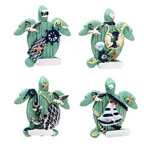 Hand Painted Souvenir Seaside Magnet Nautical Turtle Hand Painted Souvenir Seaside Magnet Nautical Turtle