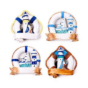 Souvenir Seaside Magnet Life Rings with Boats & Lighthouses Souvenir Seaside Magnet Life Rings with Boats & Lighthouses
