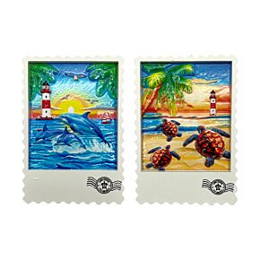 Souvenir Seaside Magnet Stamp Shaped with Turtles & Dolphins Souvenir Seaside Magnet Stamp Shaped with Turtles & Dolphins