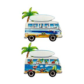 Souvenir Seaside Magnet Beach Van Shaped with Turtles & Seagulls Souvenir Seaside Magnet Beach Van Shaped with Turtles & Seagulls
