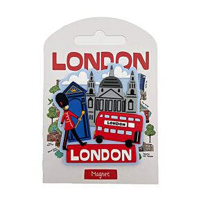 Guardsman & Red Bus London Souvenir PVC Magnet Guardsman & Red Bus London Souvenir PVC Magnet