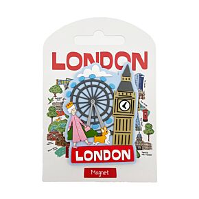 Queen, Corgi & Big Ben London Souvenir PVC Magnet Queen, Corgi & Big Ben London Souvenir PVC Magnet