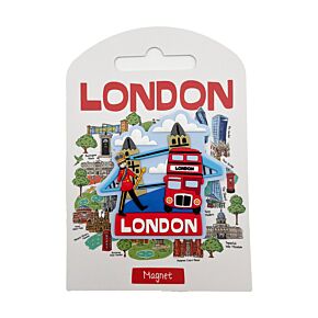 King, Tower Bridge & Red Bus London Souvenir PVC Magnet King, Tower Bridge & Red Bus London Souvenir PVC Magnet