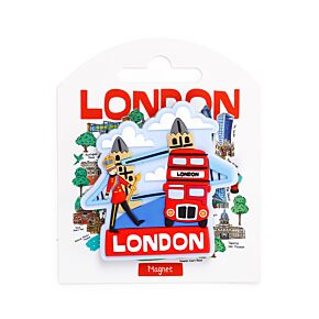 King, Tower Bridge & Red Bus London Souvenir PVC Magnet