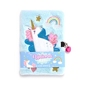 Unicorn Magic Plush Lockable Notebook with Padlock & Key Unicorn Magic Plush Lockable Notebook with Padlock & Key