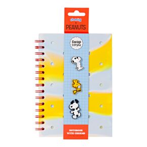Peanuts Snoopy & Woodstock Silicone A5 Notebook with Charms