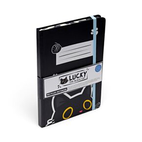 Lucky the Black Cat Recycled A5 Notebook