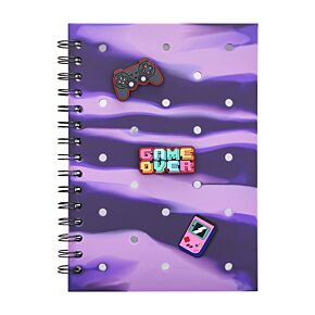 Game Over Silicone A5 Notebook with Charms