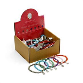 Gemstone Round Beads Beaded Bracelet with Lucky Charm