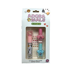 Adoramals Lola the Cat Kids Lip Gloss & Nail Cosmetic Beauty Set Adoramals Lola the Cat Kids Lip Gloss & Nail Cosmetic Beauty Set