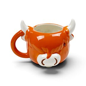 Highland Coo Cow Head Ceramic Shaped Mug