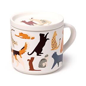 Feline Fine Cats (New) Porcelain Mug & Coaster Lid Set Feline Fine Cats (New) Porcelain Mug & Coaster Lid Set