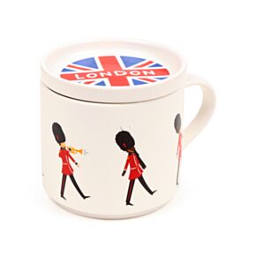 London Souvenir London Guardsman Porcelain Mug & Coaster Lid Set
