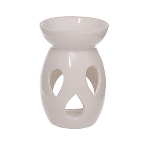 Eden White Simple Tear Drop Cut-Out Ceramic Oil & Wax Melt Burner