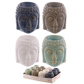 Small Crackle Glaze Ceramic Buddha Head Oil Burner Small Crackle Glaze Ceramic Buddha Head Oil Burner
